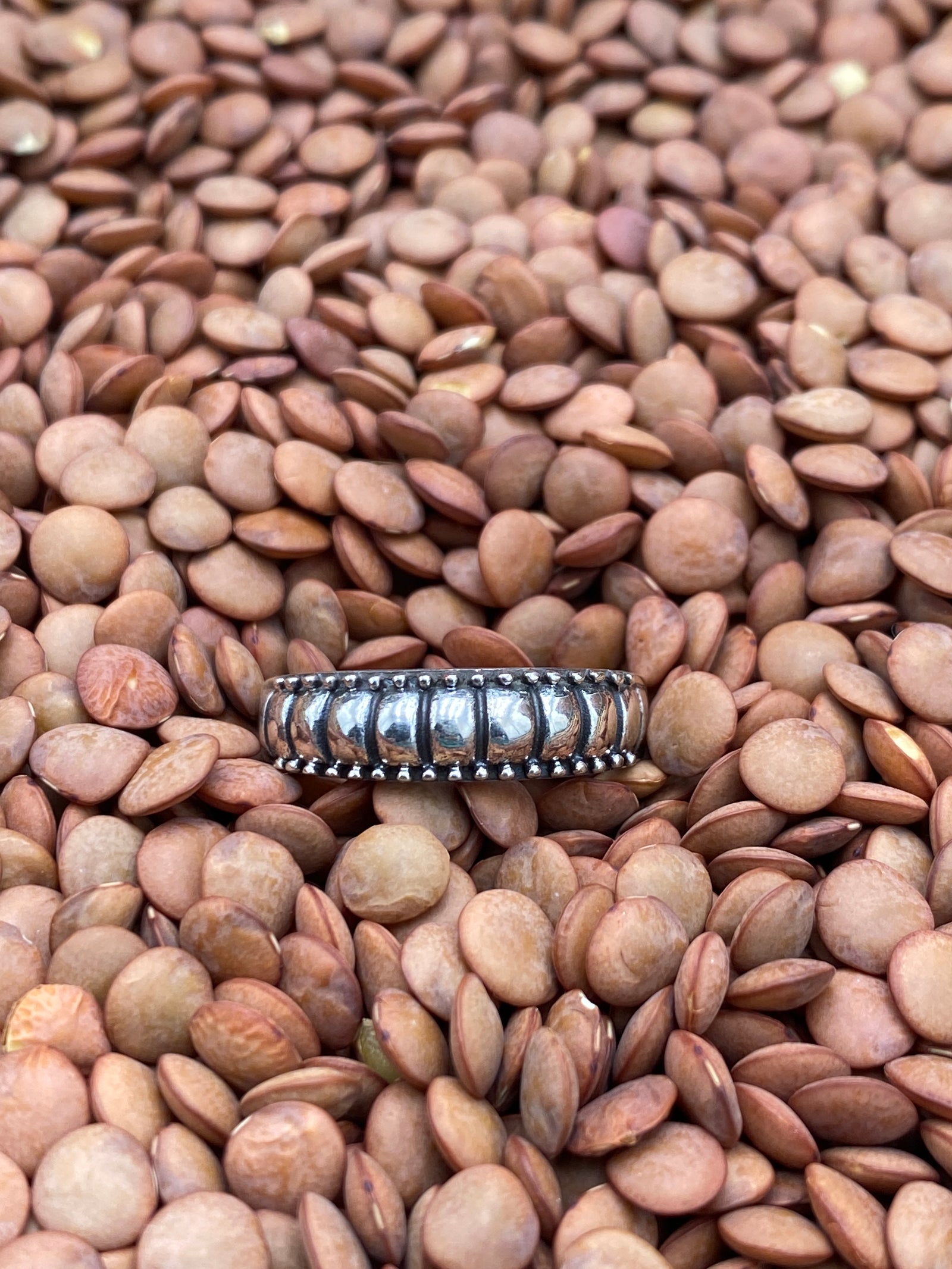 Iness Studded 6mm Sterling Ring - 9.5