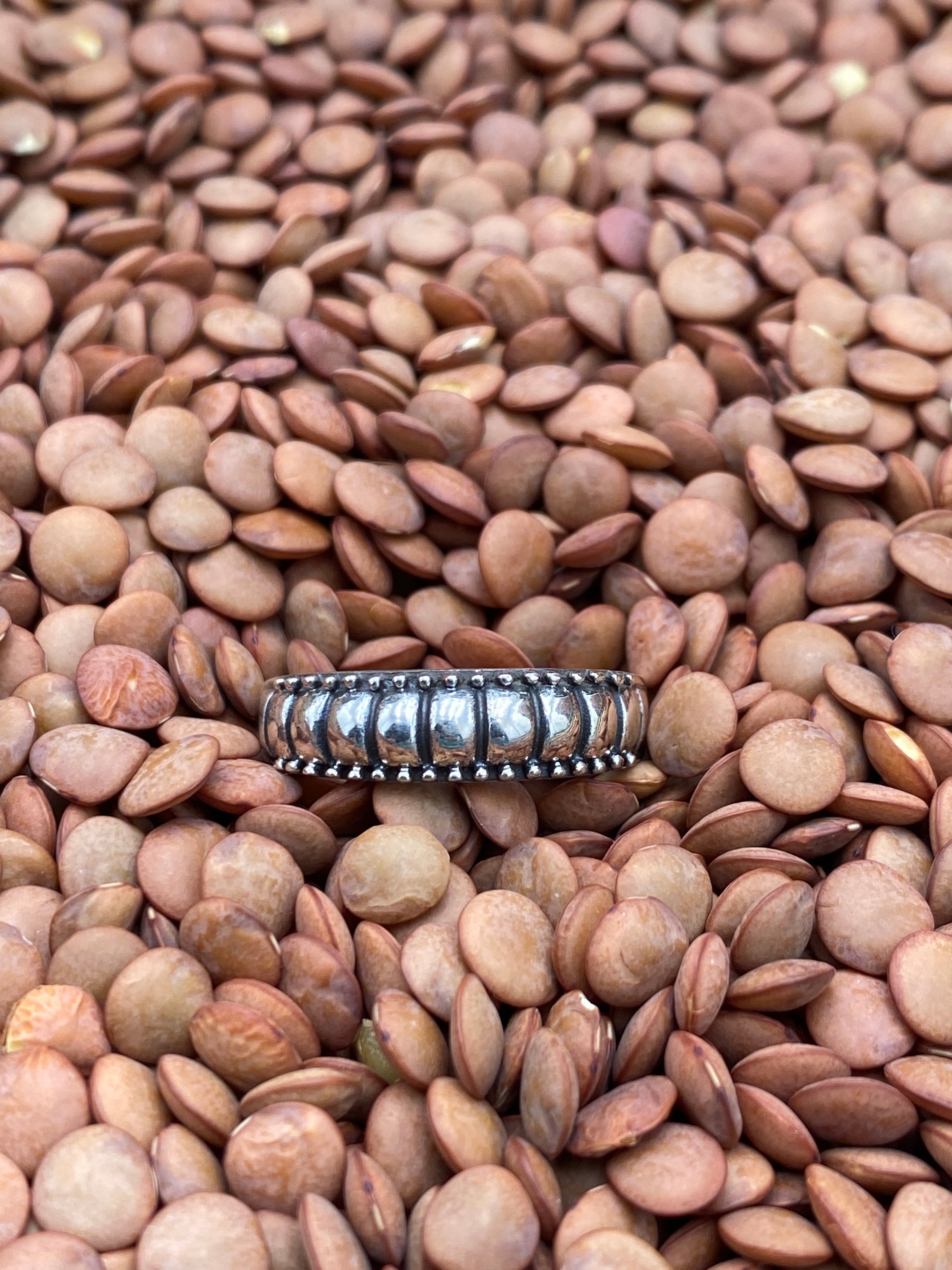 Iness Studded 6mm Sterling Ring - 9.5