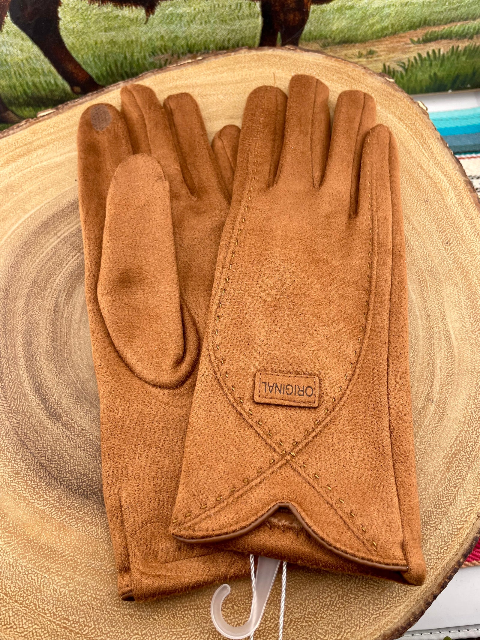 Faux Suede Stitch Gloves