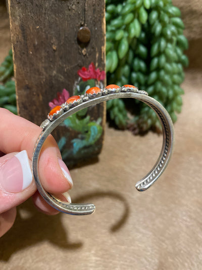 Crawford 5 Round Stone Sterling Burst Cuff With a Twist