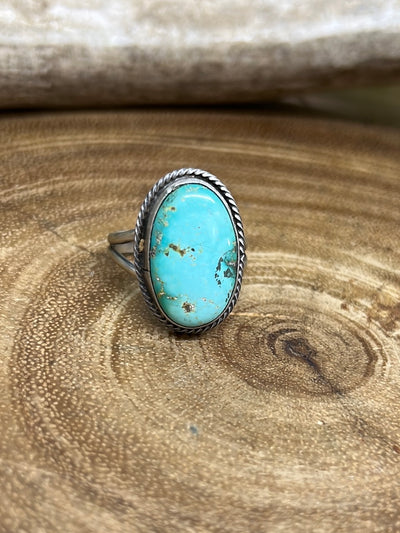 Stella Sterling Roped Turquoise Ring