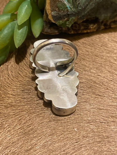 Irena 7 Stone Sterling Stacked Turquoise Ring - Adj