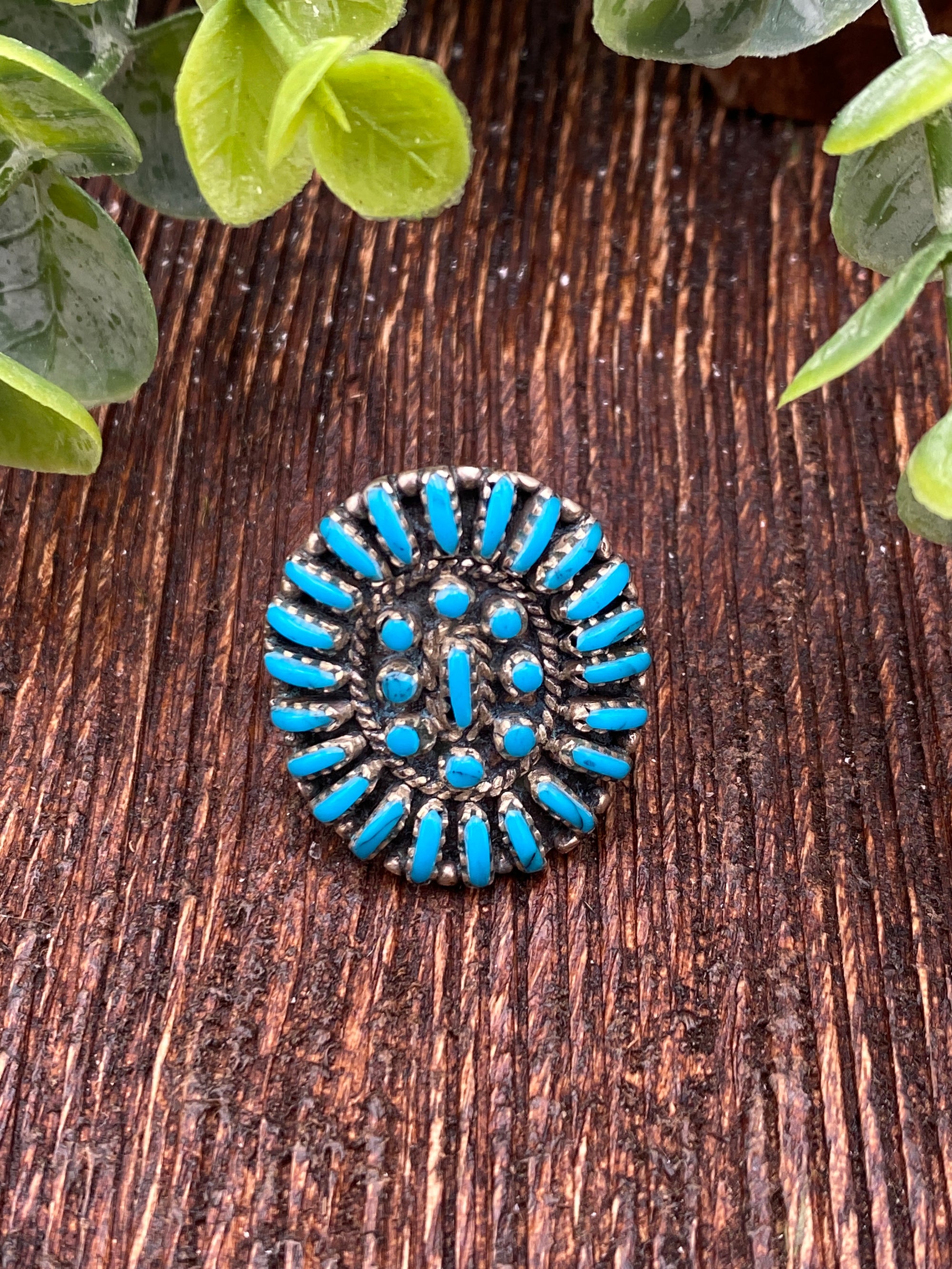 Biffle Curved Turquoise Cluster Sterling Ring