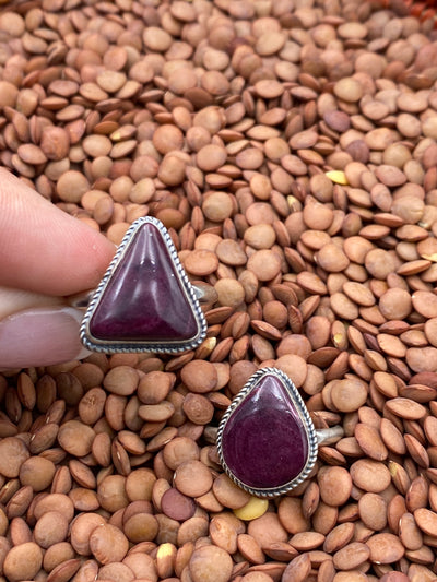 Deep Waters Sterling Single Stone Purple Spiny Ring