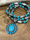 Boulder Fashion Oval Bracelet Set - Turquoise