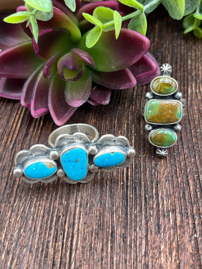 Towne Triple Stone Turquoise Sterling Ring