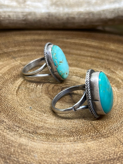 Stella Sterling Roped Turquoise Ring