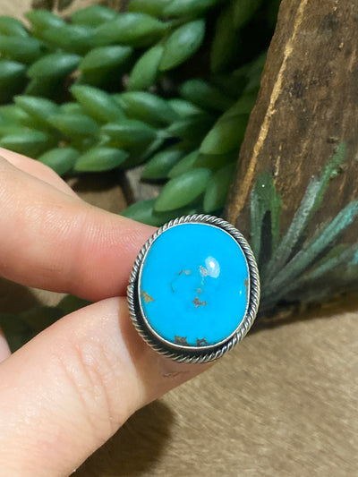 Mona Sterling Roped Turquoise Ring - Adj