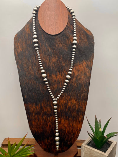 Jodayle Silver Bead Y Necklace - 24"