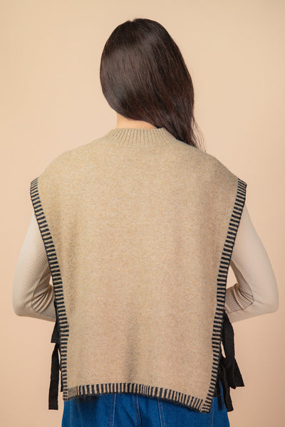 Whipstitch Knit Sweater Vest