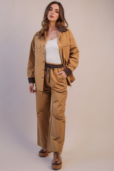 Canvas Button Down Shacket Jacket