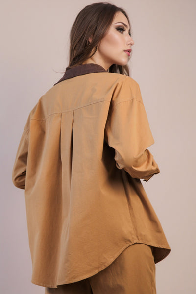 Canvas Button Down Shacket Jacket