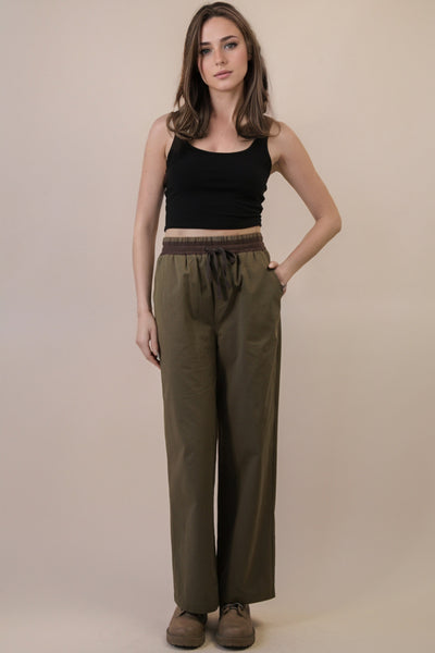 Wide Leg Canvas Pants