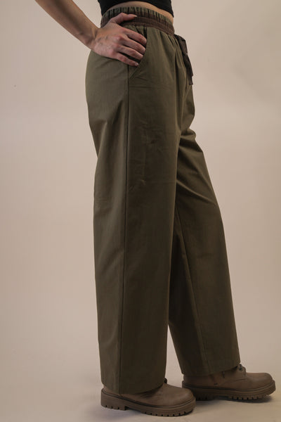 Wide Leg Canvas Pants