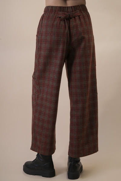 Plaid Wide Leg Cargo Pants