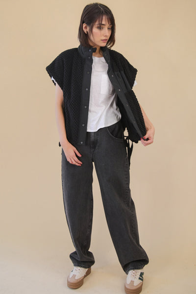 WoollySoft Black Short Sleeve Jacket