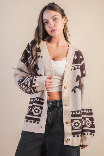Taos Western Cardigan Sweater