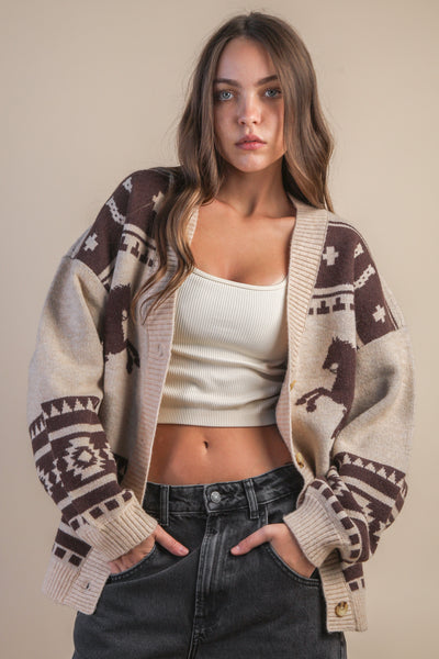 Taos Western Cardigan Sweater