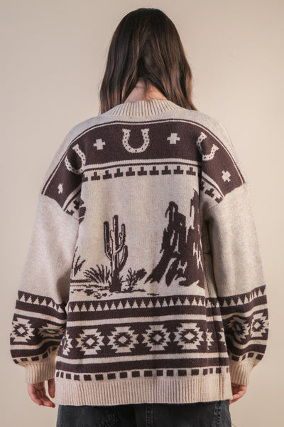 Taos Western Cardigan Sweater