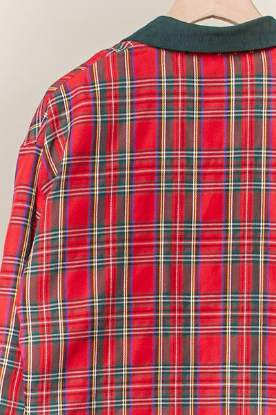 Dark Green & Tartan Plaid Reversible Jacket