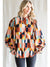 Rust Abstract Printed Top