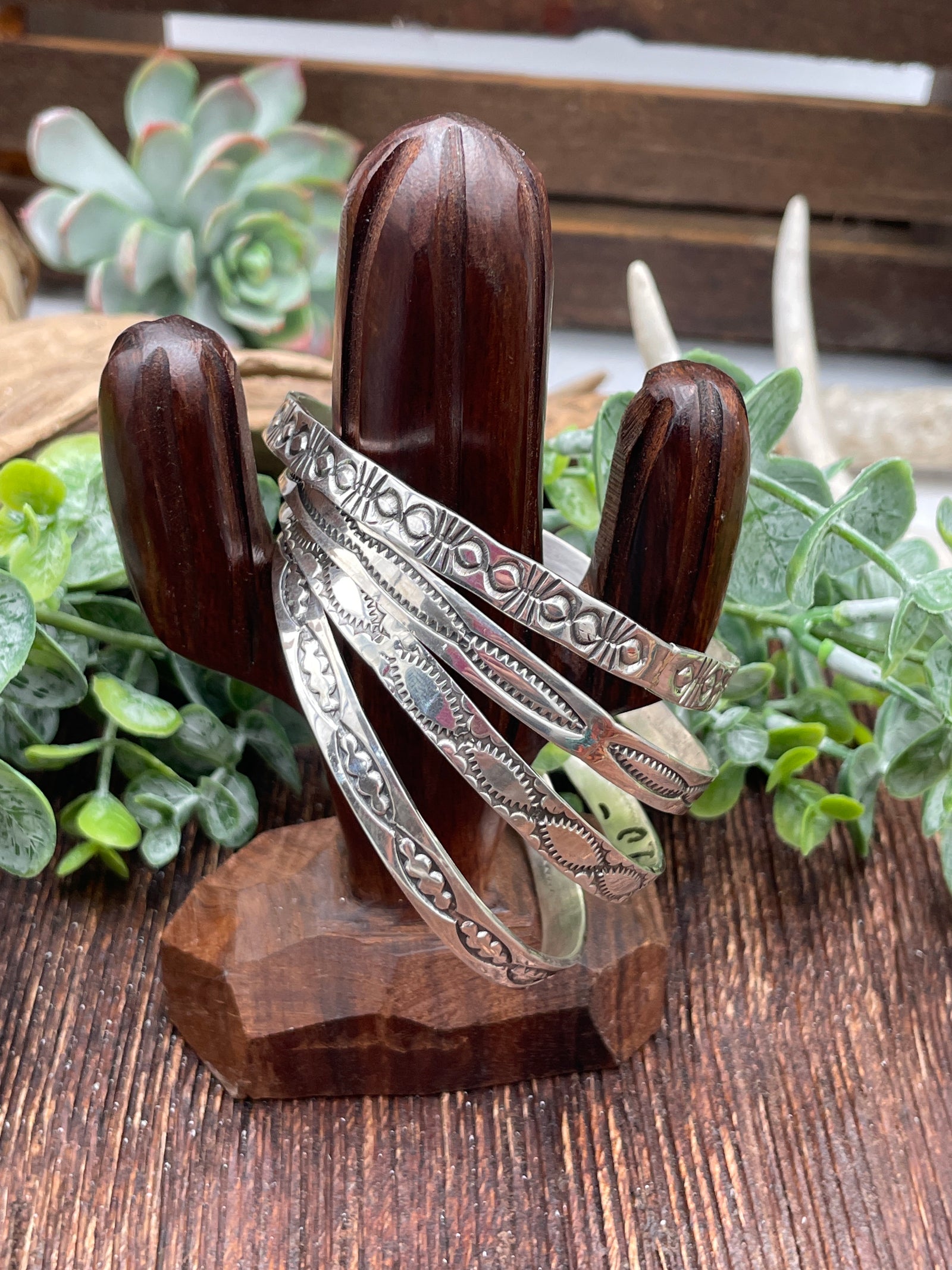 Titan Assorted Stamped Sterling Bangle Bracelets