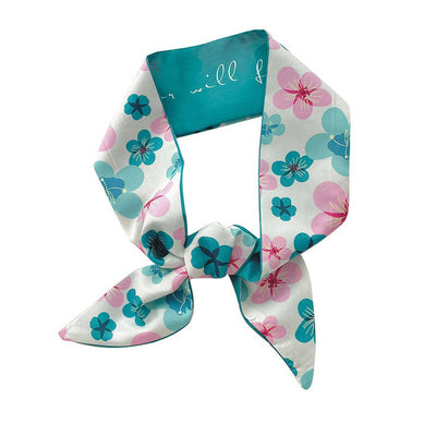 BLUE TIE BAG SOUVENIR RIBBON SCARF_CWASC0716