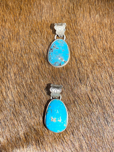 Niko Sterling Edge Single Stone Turquoise Pendant