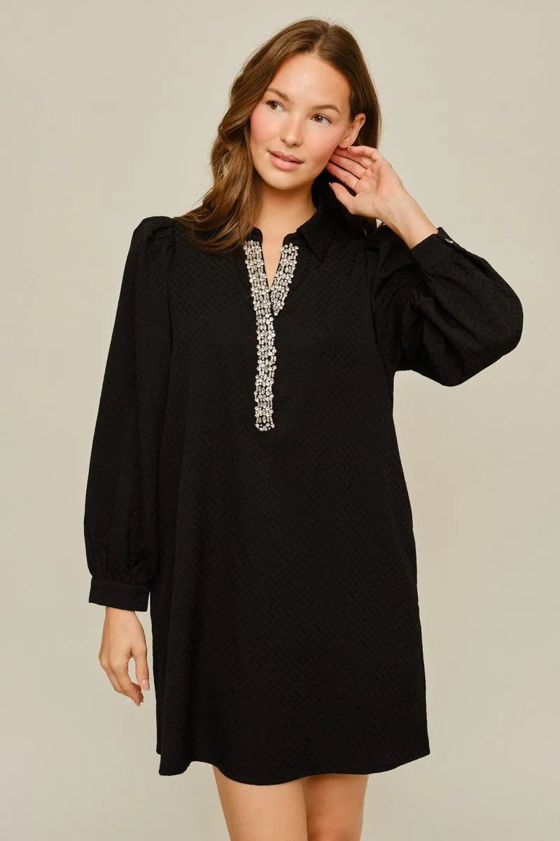 Textured Rhinestone Dress
