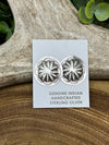 Kail Round Sterling Concho Post Earrings - .8"