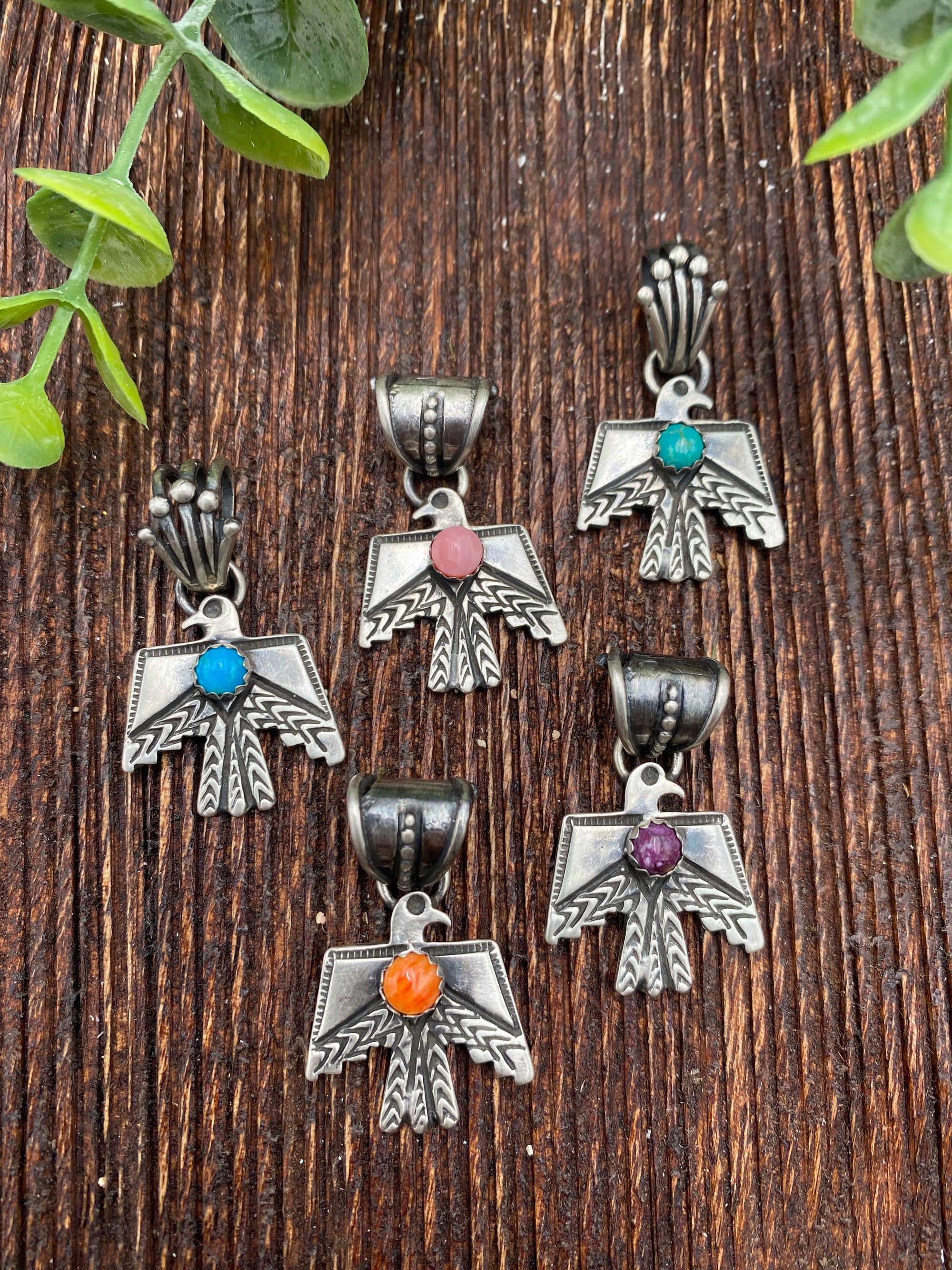 Hansen Native Thunderbird Sterling Silver Pendant Stone Center