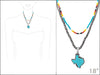 Harrison Navajo & Seed Bead Double Strand Texas Necklace - Turquoise Multi