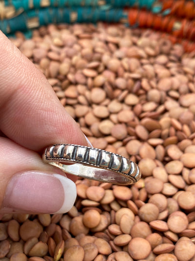 Hanson Studded 4mm Sterling Ring - 9.5