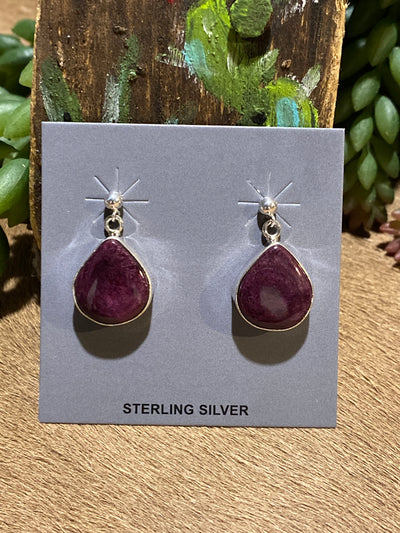 University Sterling Pearl Stone Drop Earrings - 1.2"
