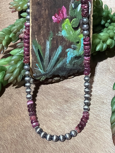 Osterson Sterling 6mm Navajo & Bead Necklace - 18"