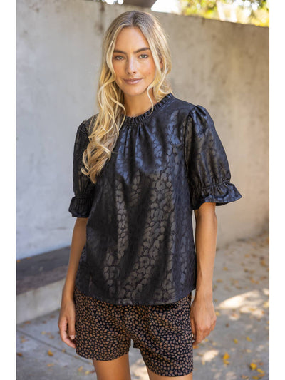 Animal Print Faux Leather Top
