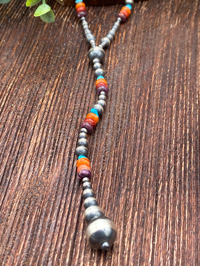 Pugs Varied Navajo, Turquoise & Spiny Y Necklace - 20"