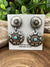Finley Sterling Double Stamped Concho Earrings - Turquoise
