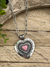 Love is In The Air Stone Heart Necklace & Earrings
