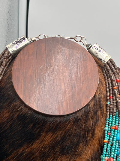Dresden 13 Strand Heishi, Turquoise & Spiny Necklace - 26"