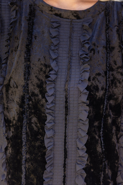 Ruffle Lace Overlay Dress