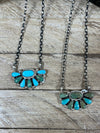 Badlands Half Fan Cluster Turquoise Necklace