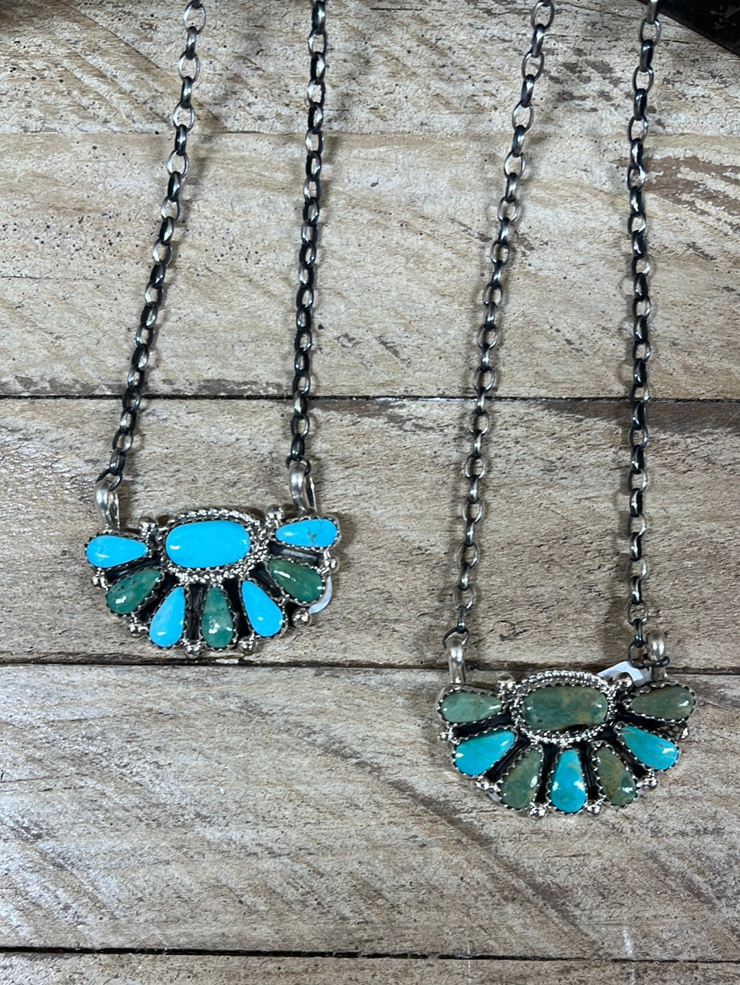 Badlands Half Fan Cluster Turquoise Necklace