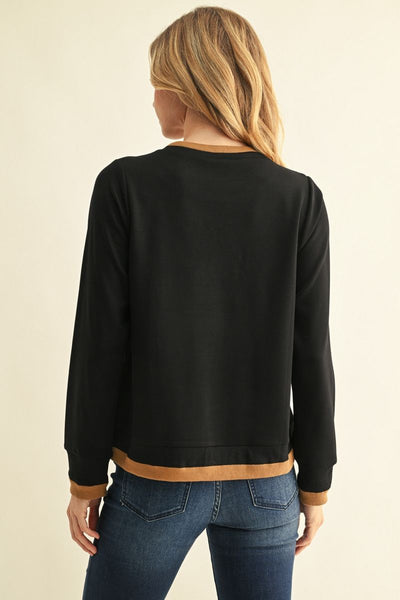 Ashley Tiger Shoulder Top - Black