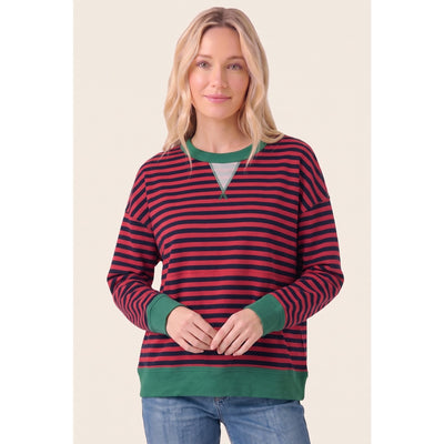 Eclipse Color Trim Striped Sweatshirt