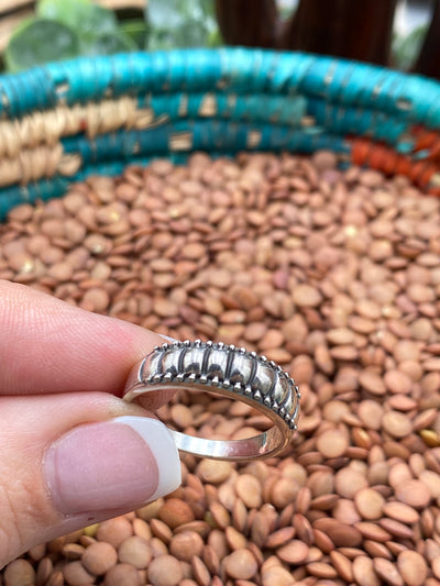 Iness Studded 6mm Sterling Ring - 9.5