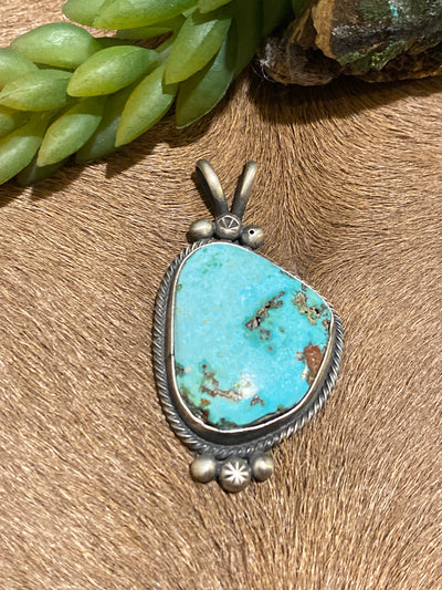 Meadowbrook Abstract Turquoise Sterling Pendant