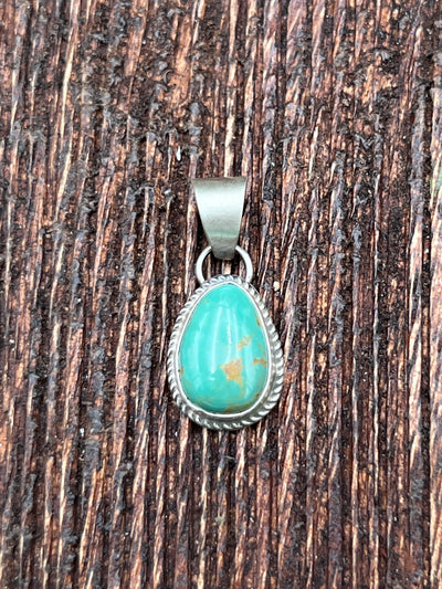 Heston Roped Sterling Turquoise Pendant