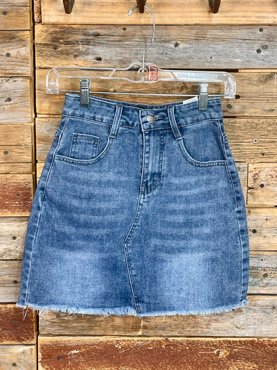 Parker Raw Hem Denim Skirt