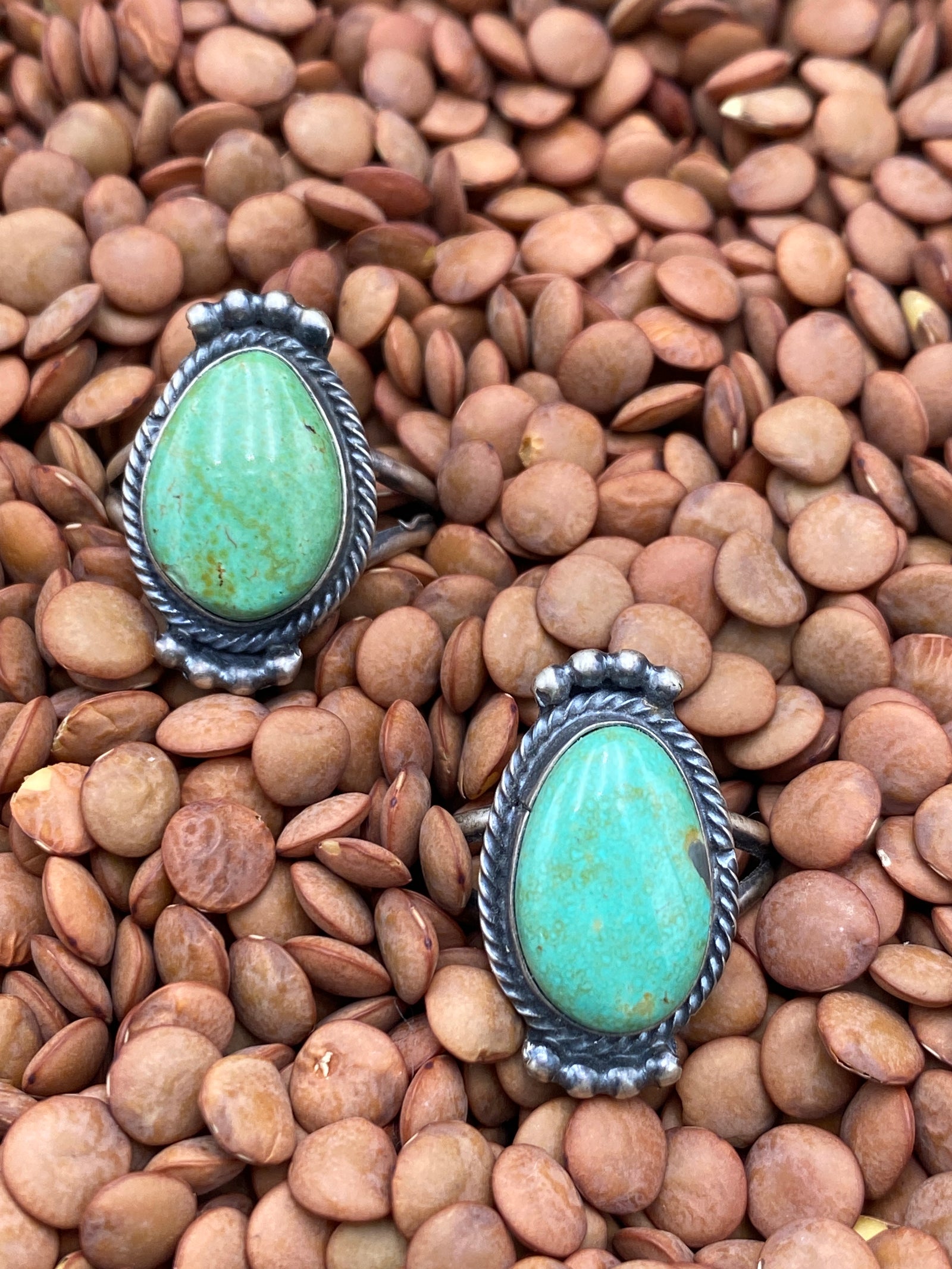 Envious Sterling Rope Frame Single Stone Turquoise Ring